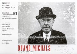 Manifesto della mostra "Duane Michals-Fotografia 1958-2001"