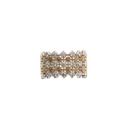 18kt two color gold and diamond ring