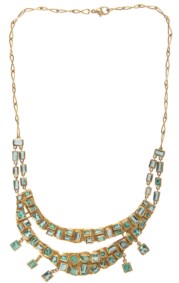 18kt yellow gold and emerald necklace