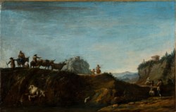 Hans de Jode (1630 - 1662) - Landscapes with wayfares and herds
