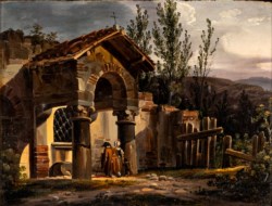 Federico Moja (1802 - 1885) - Famiglia davanti a cappella votiva