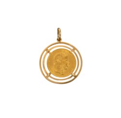 18kt yellow gold pendant with coin