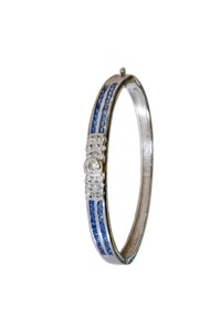 18kt white gold bracelet, diamonds and sapphires