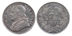 PIO IX (1846-1870) - 2 1/2 lire 1867