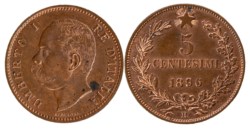 UMBERTO I (1878-1900) - 5 centesimi 1896