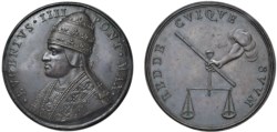 EUGENIO IV (1431-1447) - Medaglia di restituzione, la giustizia