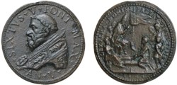 SISTO V (1585-1590) - Medaglia, anno V