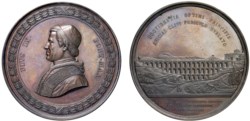 PIO IX (1846-1870) - Medaglia costruzione ponte di Ariccia 1854