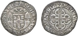 EMANUELE FILIBERTO (1553-1580) - 4 grossi 1556, (I° tipo)