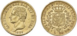CARLO FELICE (1821-1831) - 20 lire 1828, Torino
