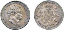 CARLO FELICE (1821-1831) - 25 centesimi 1829, Genova
