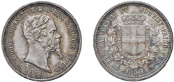 VITTORIO EMANUELE II, Re di Sardegna (1849-1861) - 50 centesimi 1860, Milano