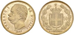 UMBERTO I (1878-1900)  50 lire 1891