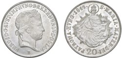 UNGHERIA - FERDINANDO I (1835-1848) - 20 kreuzer 1845 - B