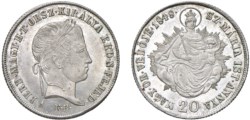 UNGHERIA - FERDINANDO I (1835-1848) - 20 kreuzer 1848 - KB