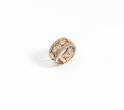 18kt two-tone gold band ring