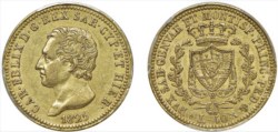 CARLO FELICE (1821-1831) - 40 lire 1825, Torino
