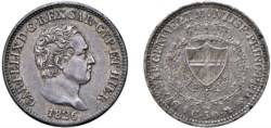 CARLO FELICE (1821-1831) - 50 centesimi 1826, Torino