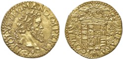 NAPOLI - CARLO V (1516-1556) - Ducato, sigla IBR