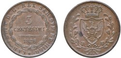 VITTORIO EMANUELE II, Re eletto (1859-1861) - 3 centesimi, Bologna