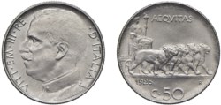 VITTORIO EMANUELE III (1900-1943) - 50 centesimi 1925, rigato