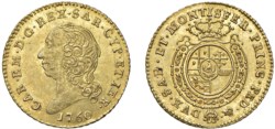 SAVOIA - CARLO EMANUELE III - secondo periodo (1755-1773) - 1/2 doppia 1760, Torino