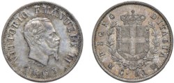 SAVOIA - VITTORIO EMANUELE II, Re d'Italia (1861-1878) - 50 centesimi 1863, Milano