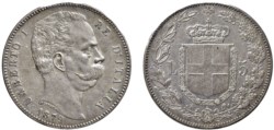 SAVOIA - UMBERTO I (1878-1900) - 5 lire 1879
