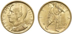 SAVOIA - VITTORIO EMANUELE III (1900-1943) - 50 lire 1931, anno IX