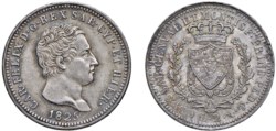 SAVOIA - CARLO FELICE (1821-1831) - 2 lire 1825, Torino