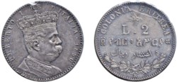 SAVOIA - UMBERTO I, Colonia Eritrea (1890-1896) - 2 lire 1890