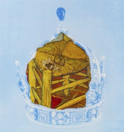 Broken royal crown containing a fragment of Van Gogh's chair