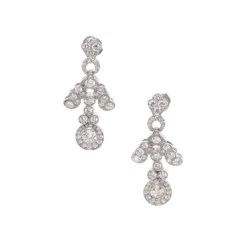 Pair of white gold and diamond pendant earrings
