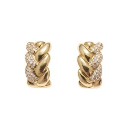 Pair of gold and diamond earclips, Cartier