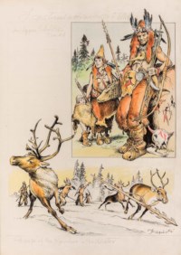 Costumes throught millenia: in upper paleolithic times<br>Passage of the reindeers in the Winter