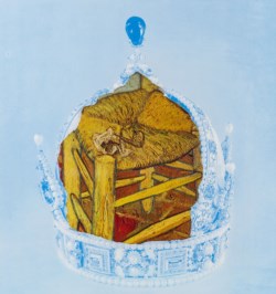 Corona reale spezzata con dentro frammento sedia di Van Gogh