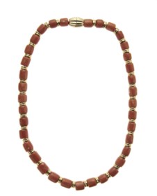 18kt yellow gold and coral necklace