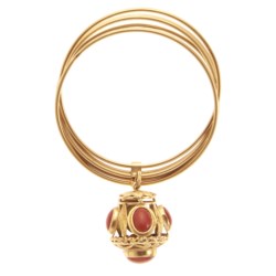 18kt yellow gold and coral bracelet