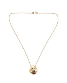 18kt yellow gold and pink gemstone collier