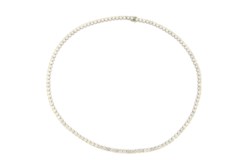 18kt white gold tennis necklace, 2000s