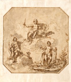Scuola emiliana del secolo XVIII - Giove, Ercole e Diana