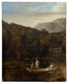 Scuola italiana di inizio secolo XIX - Carlo e Ubaldo sulla barca della Fortuna, dalla Gerusalemme Liberata