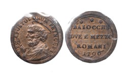 PIO VI (1775-1799) - 2 Baiocchi e mezzo 1796, Roma