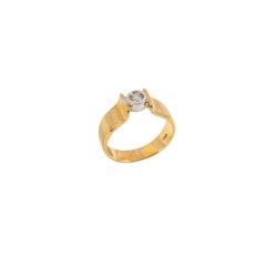 18kt two colour gold ring