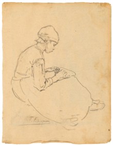 Francesco Filippini (1853 - 1895) - Sitting lady