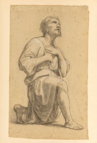 Artist of the XIX century - Study of a kneeling man
