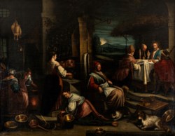 Venetian school of the XVII century, workshop of Bassano - Supper at Emmaus