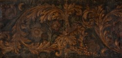 Italian manifacture of the XVIII century - Perforated leather panel decorated with floral and vegetal motifs