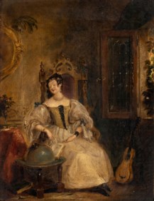 School of the XIX century - Portrait of noble lady in interior