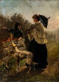 Louis Pierre Verwée (1807 - 1877) - Lady with shepherds